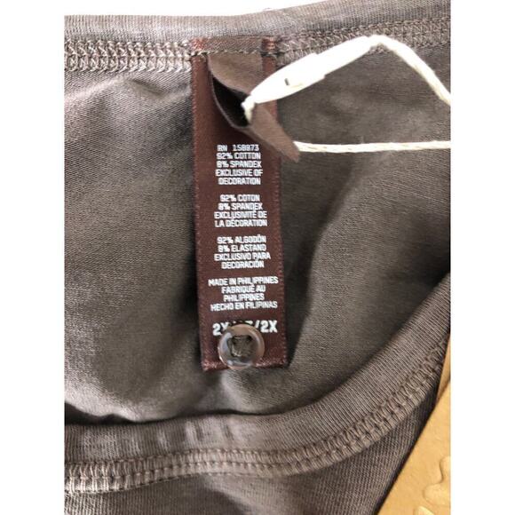 SKIMS New Vintage Long Sleeve Henley Top in Cocoa Brown NWT Size 2X - Picture 7 of 9